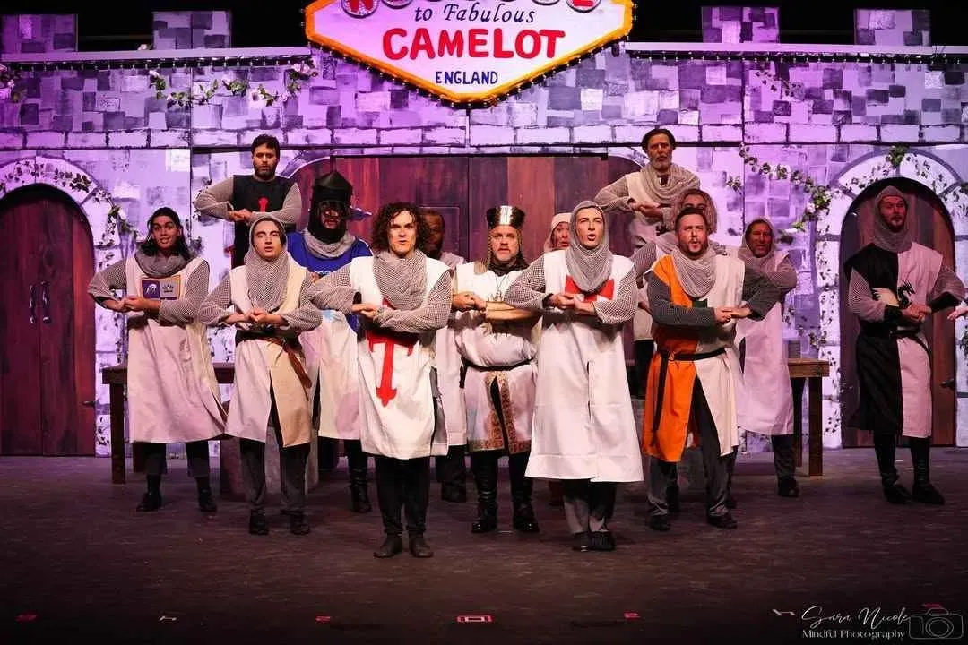 Cast of Spamalot performing Monty Python's musical comedy as recommended by the Seattle Theater Guide.