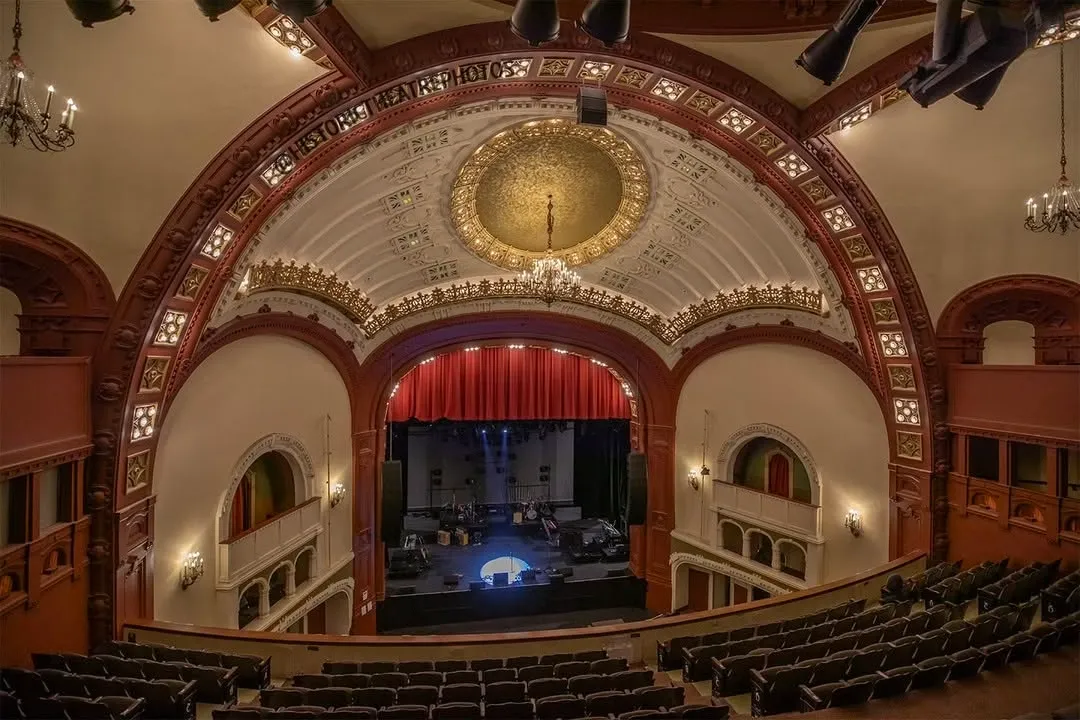 The historic Moore Theatre interior showcasing ornate architecture as seen in the Seattle Theater Guide.