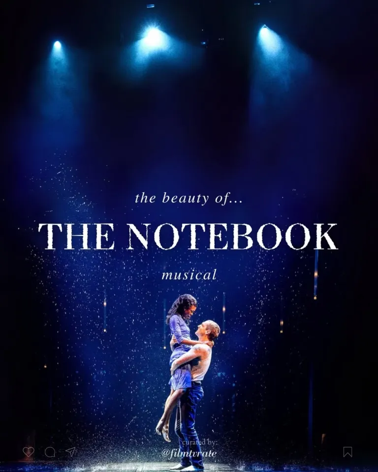 A romantic scene from The Notebook musical production as highlighted in the Seattle Theater Guide.