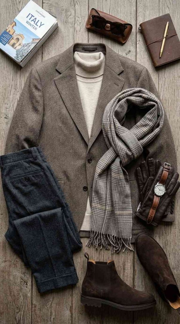 Wool Blazer And Scarf