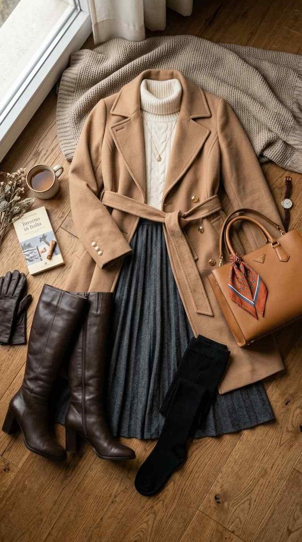 Knee High Boots And Skirt