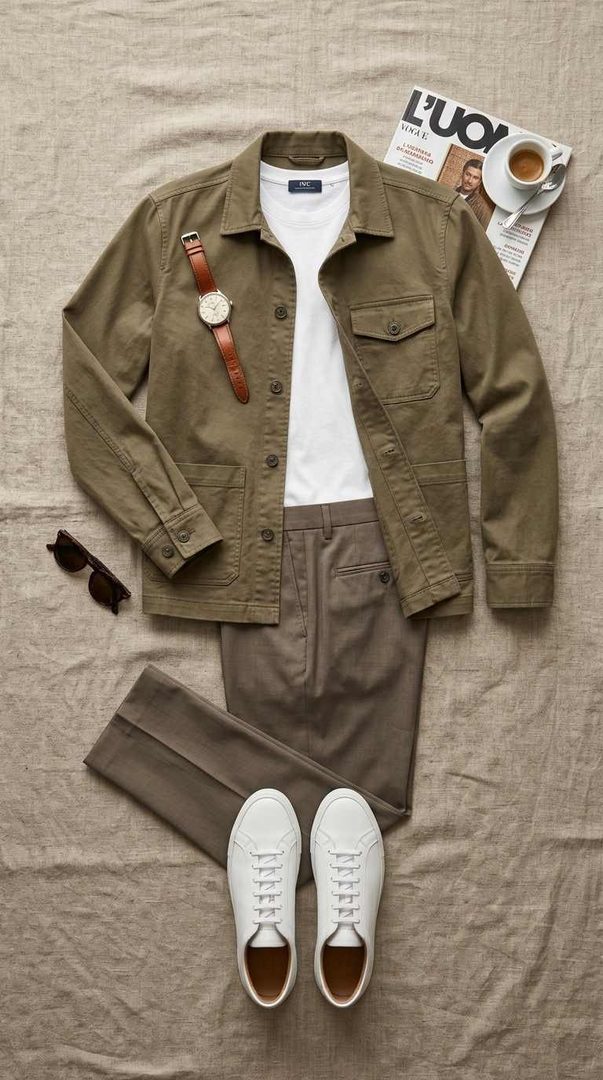 Overshirt & Tailored Pants