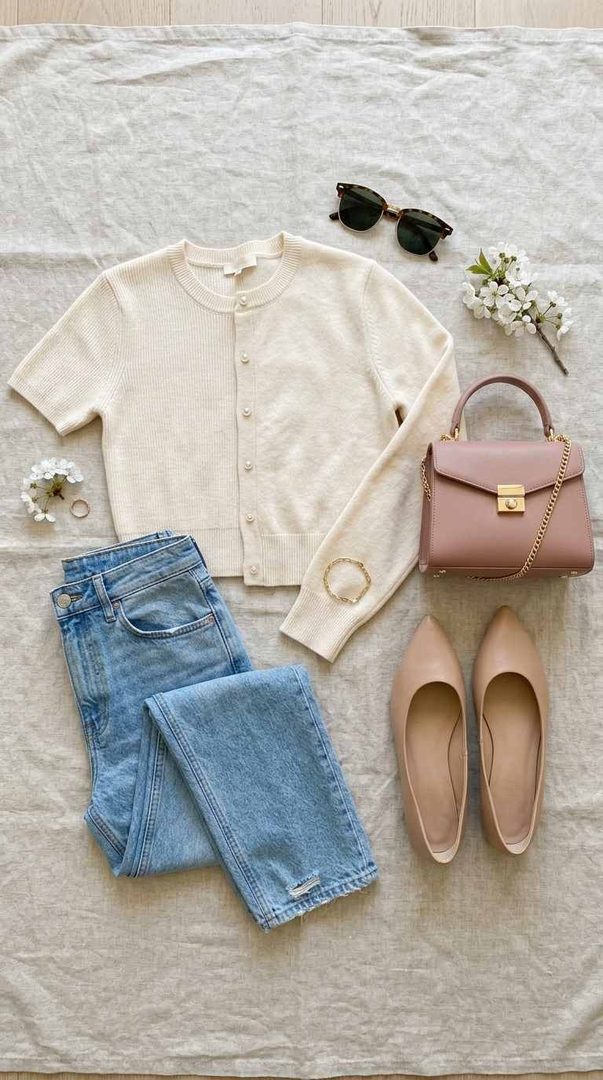 Cropped Cardigan Set