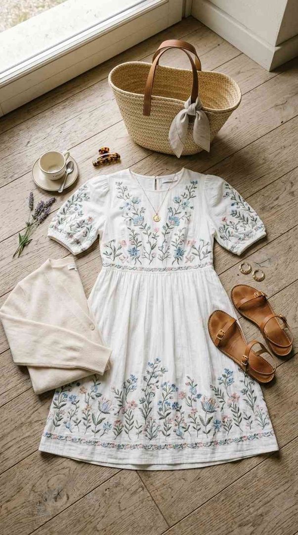 Embroidered Cotton Dress