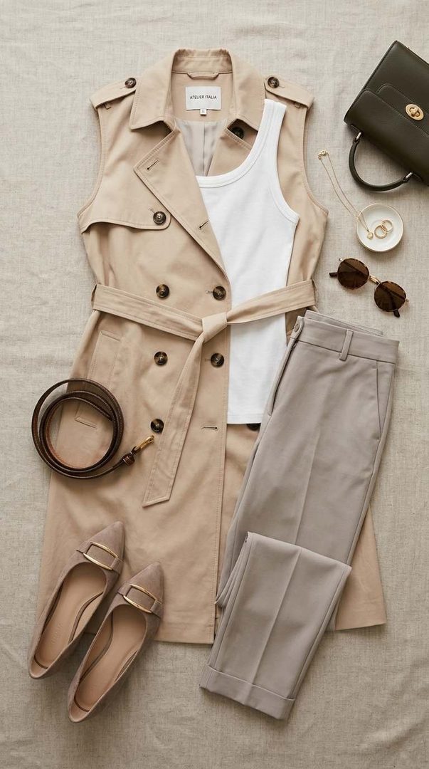 Sleeveless Trench Outfit