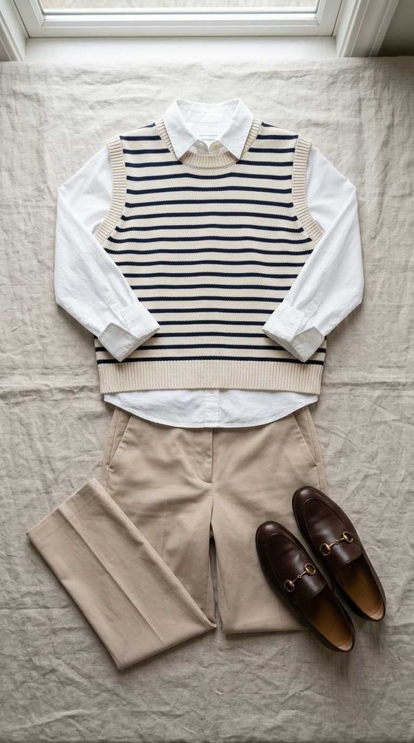 Striped Knit Vest