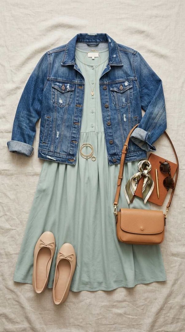 Denim Jacket And Dress