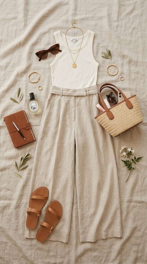 Palazzo Pants And Sandals