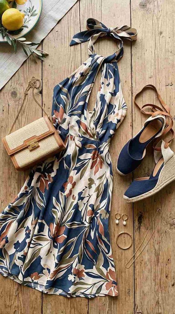 Halter Dress & Espadrilles