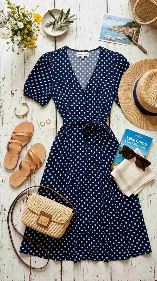 Polka Dot Dress & Sandals