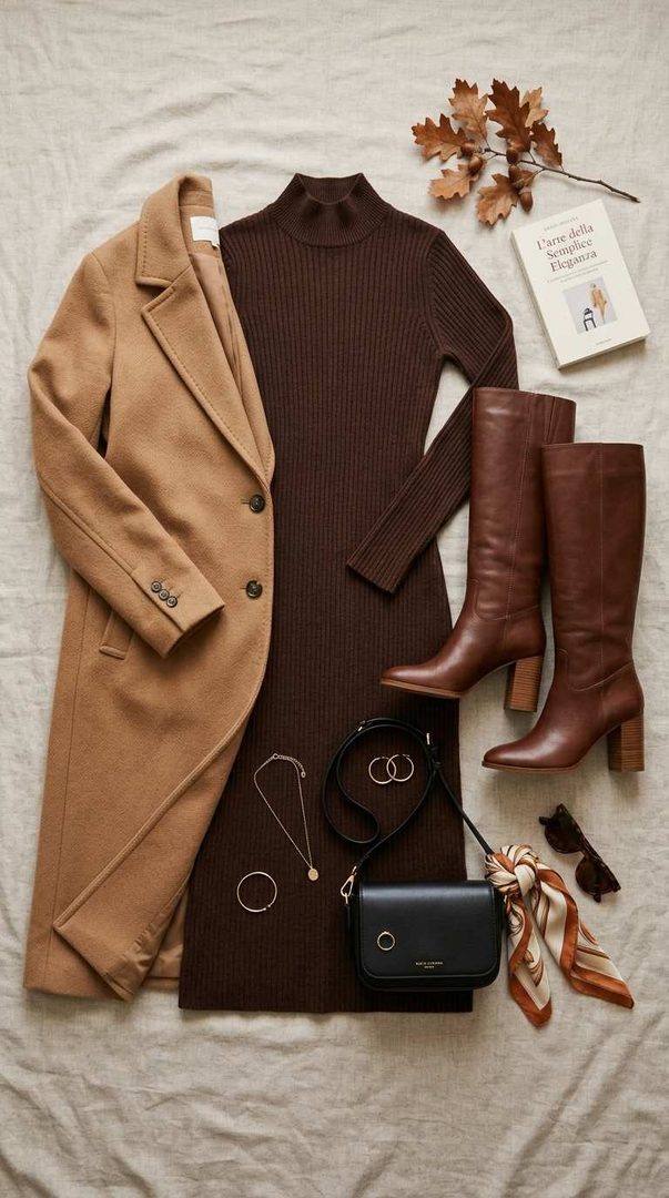 Sweater Dress & Tall Boots