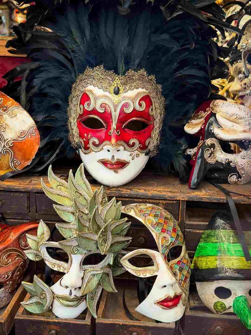 Venetian Masks On Display