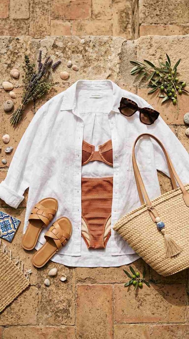 Open Shirt Over Swimwear