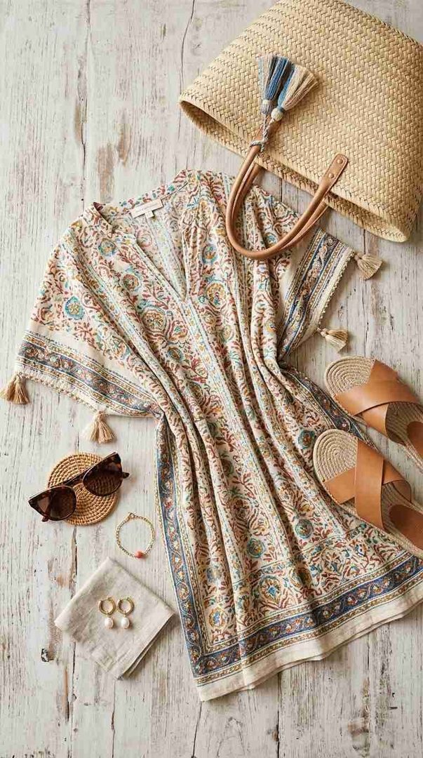 Flowy Kaftan & Slides