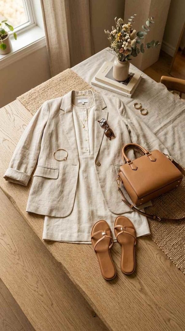 Linen Blazer & Mini Dress