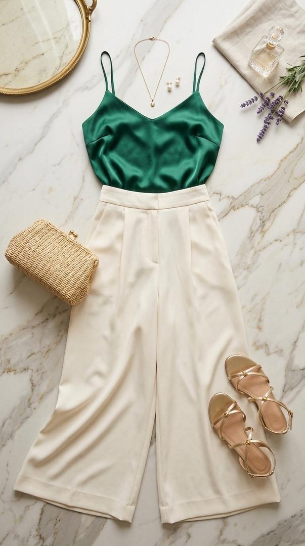 Satin Camisole & Palazzo Pants