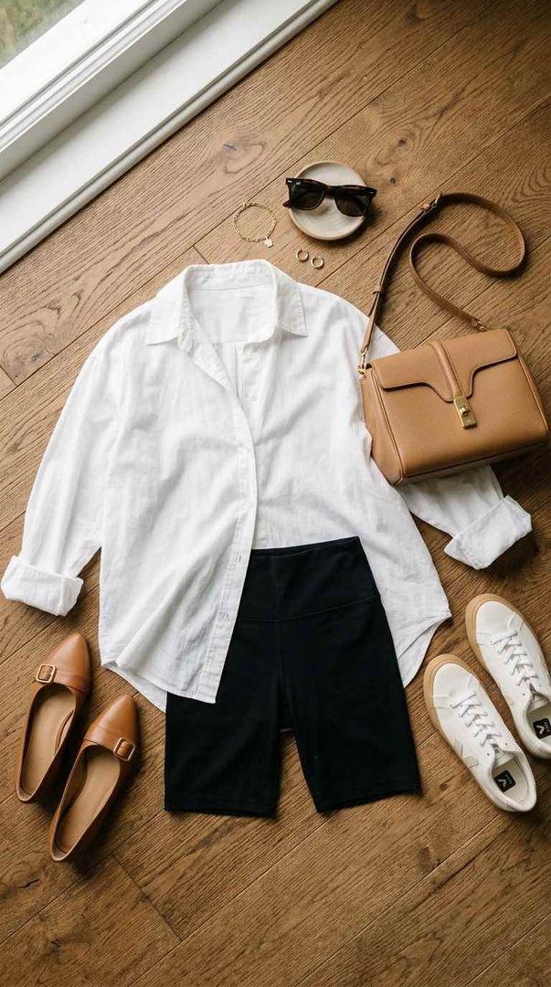 Oversized Shirt & Cycling Shorts