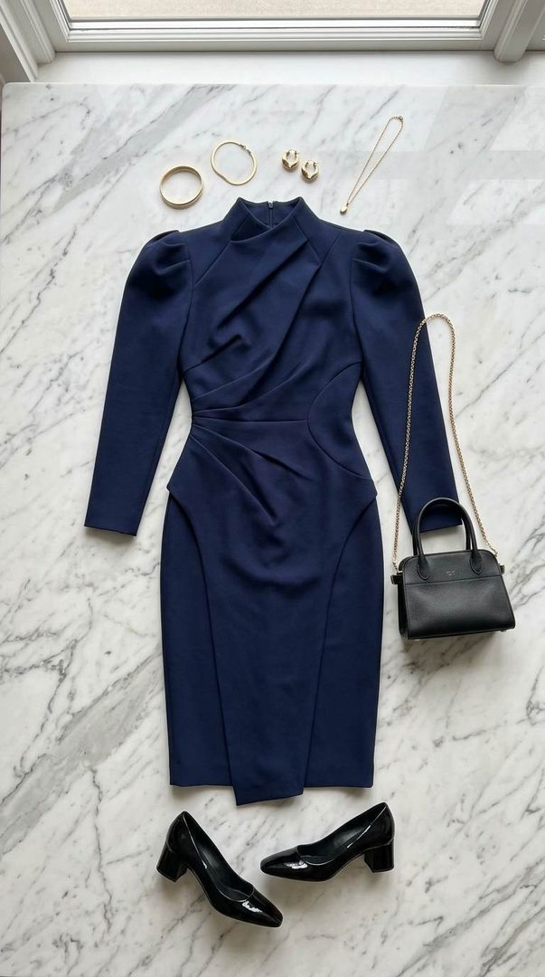Sculptural Midi Dress