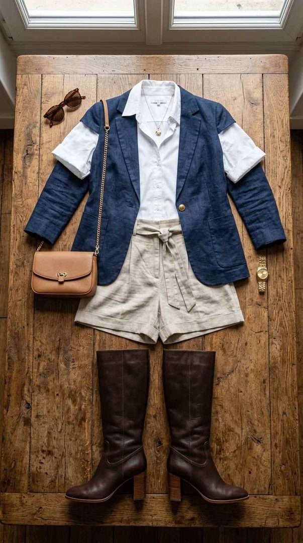 Tailored Shorts & Knee Boots