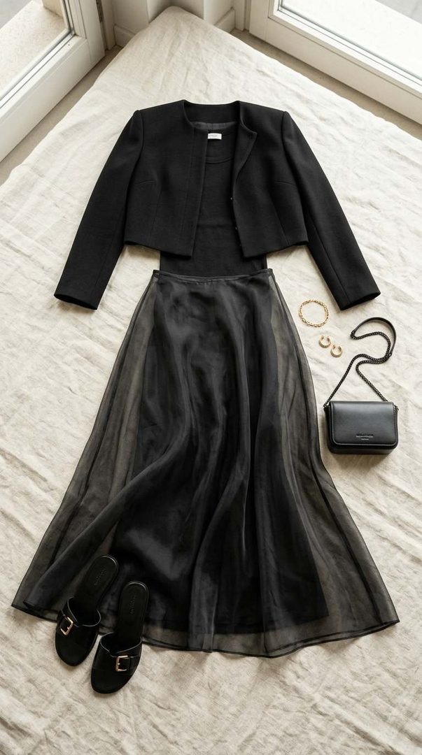 Sheer Layered Maxi Look