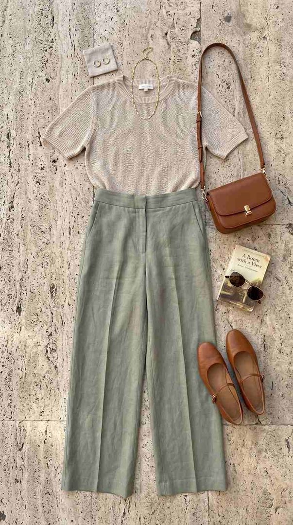 Knit Top & Wide-Leg Trousers