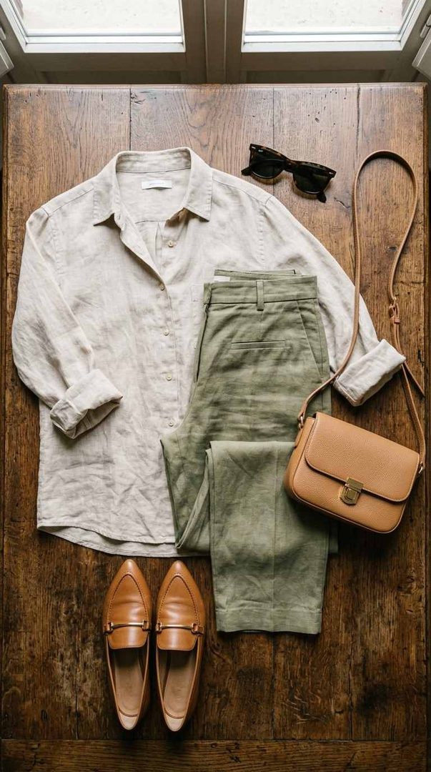 Button-Up Shirt & Capri Pants