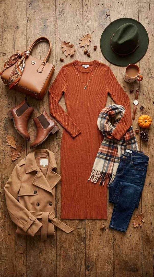 Knit Dress & Ankle Boots