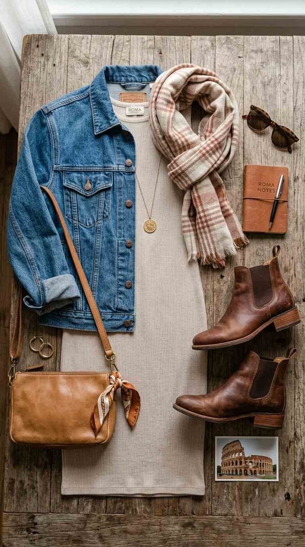 Denim Jacket & Midi Dress