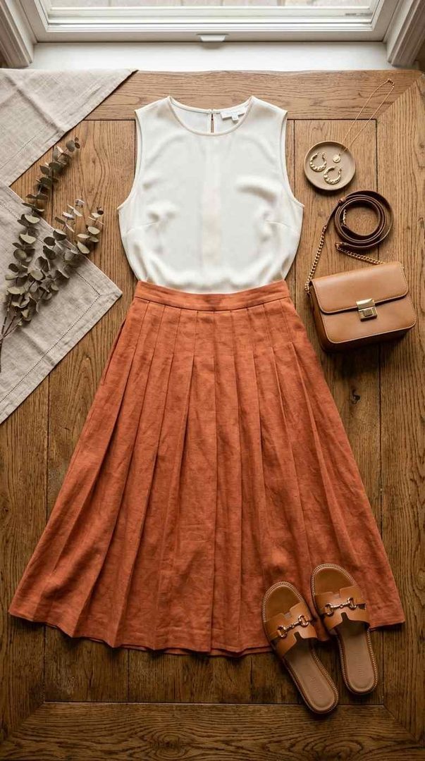 Sleeveless Blouse Skirt