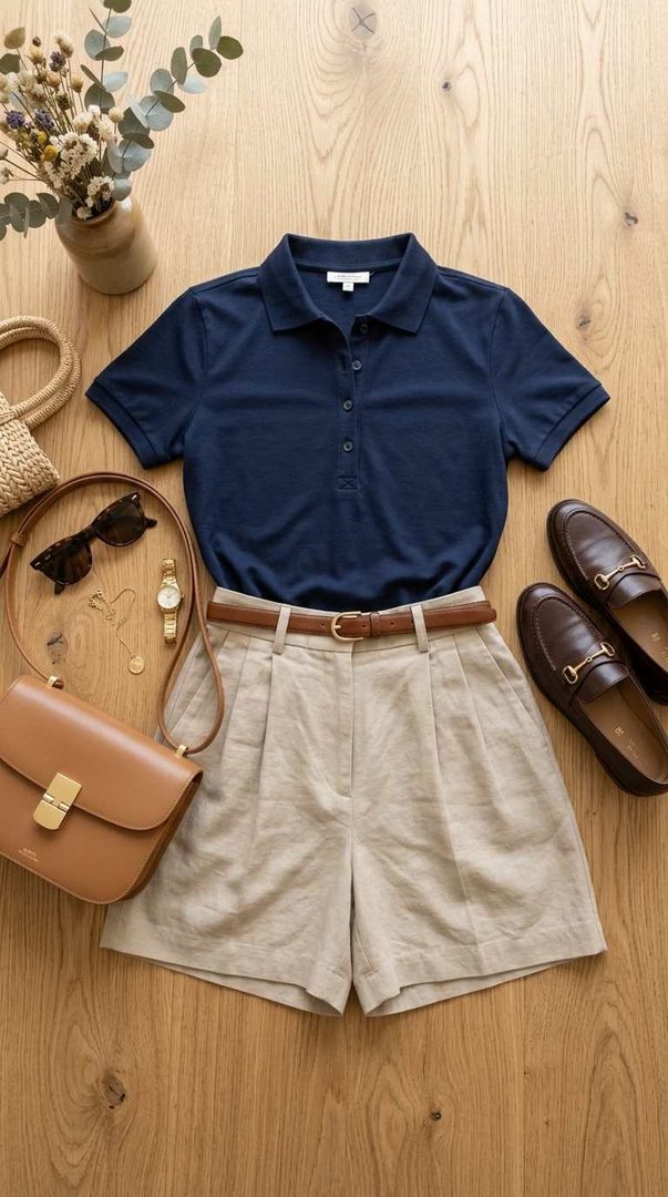 Polo Pleated Shorts