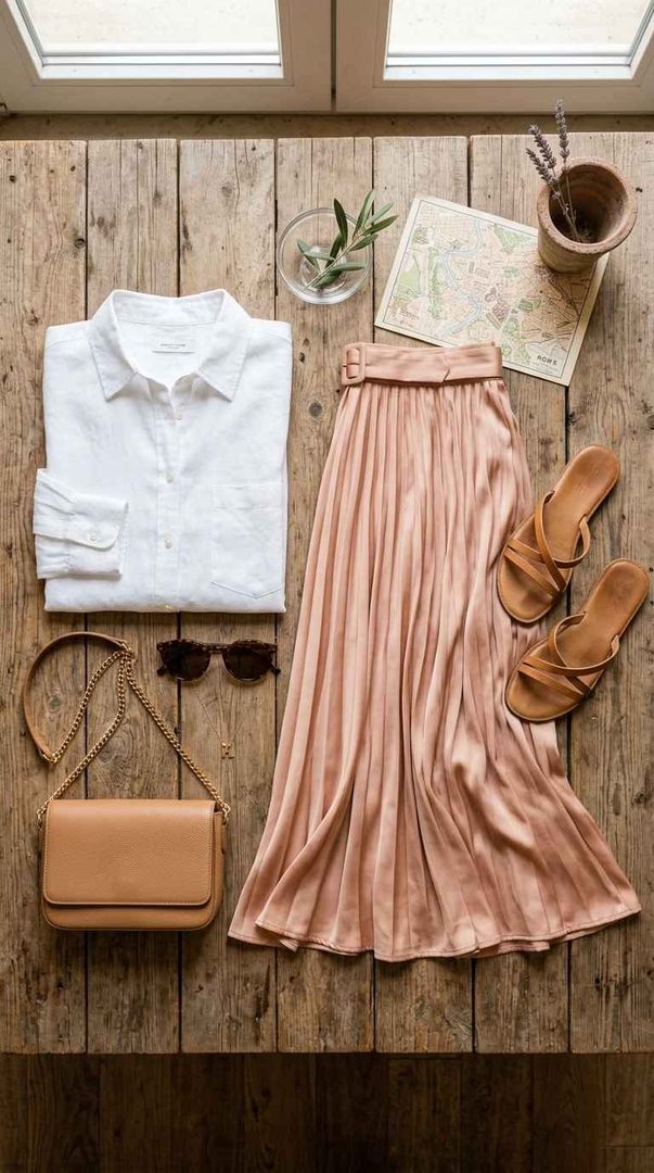 Shirt Satin Skirt